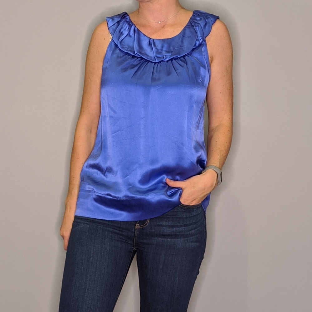 BCBG Max Azria Silk Sleeveless Blouse